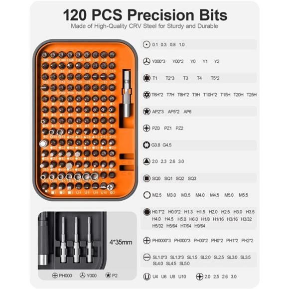 Precision Screwdriver Set, 130 in 1 with 120 bits Repair Tool Kit, Magnetic - Picture 5 of 6